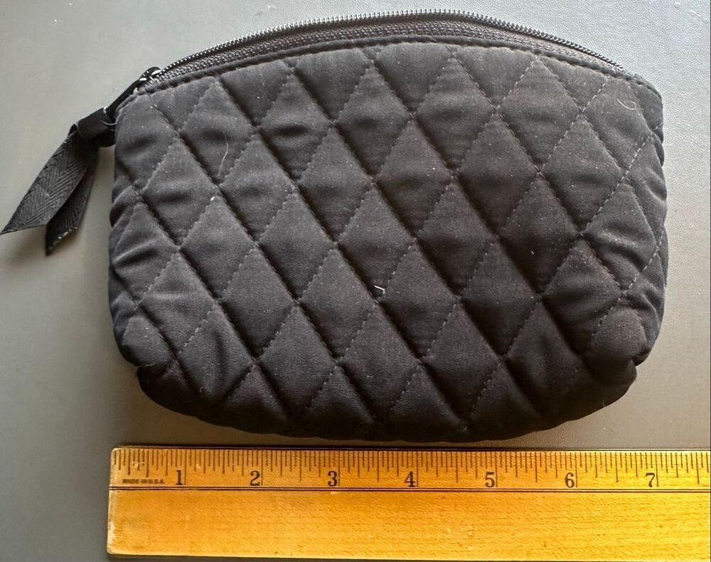 Vera Bradley Black quilted make up bag